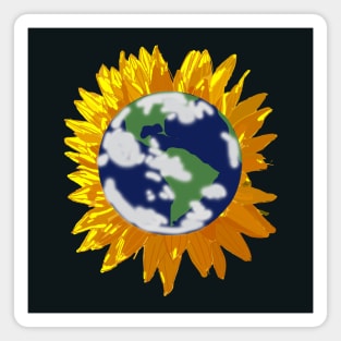 Sunflower Earth Abstract Hybrid Magnet